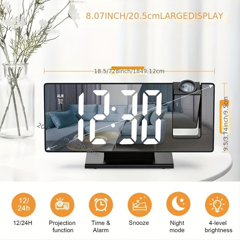 Reloj Proyector Inteligente 3 en 1 | Espejo + Pantalla LED + Alarma by Blessmark LMG™