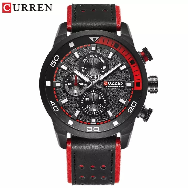 CURREN 2021 Hombre – Reloj de Cuarzo con Correa de Cuero
