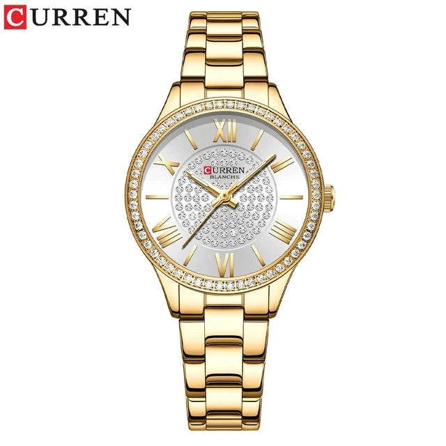 CURREN 9084 Mujer – Reloj de Cuarzo Elegante con Correa de Acero