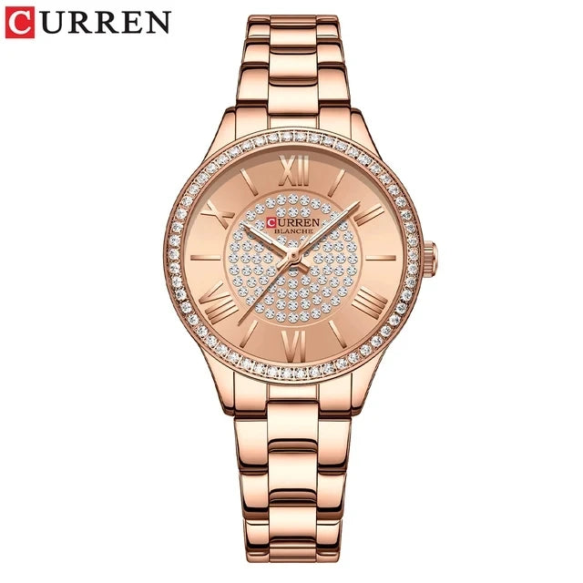 CURREN 9084 Mujer – Reloj de Cuarzo Elegante con Correa de Acero