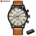 CURREN 2021 Hombre – Reloj de Cuarzo con Correa de Cuero