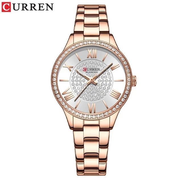 CURREN 9084 Mujer – Reloj de Cuarzo Elegante con Correa de Acero