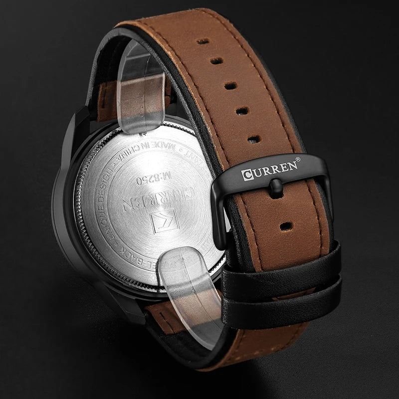 CURREN 2021 Hombre – Reloj de Cuarzo con Correa de Cuero