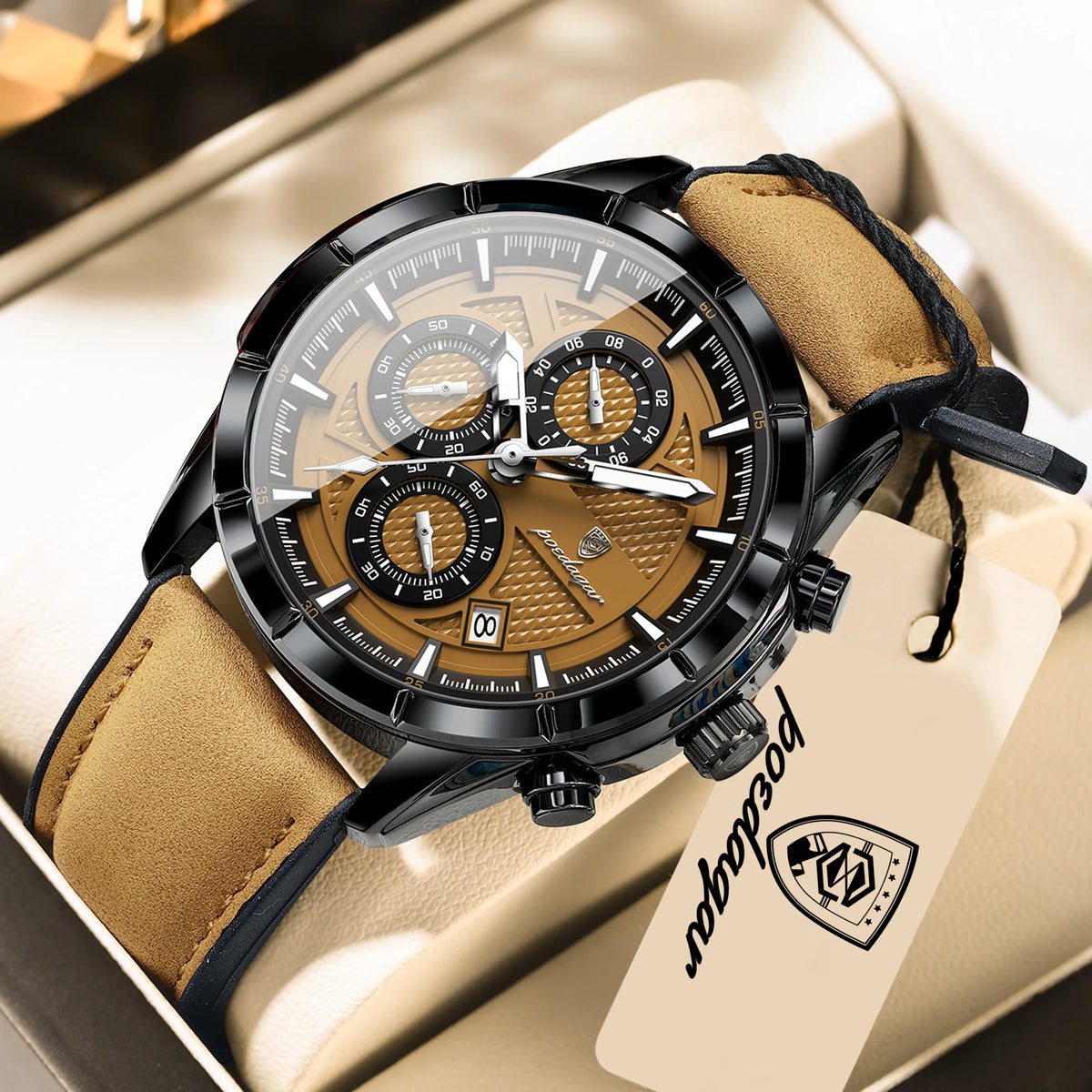 POEDAGAR 692 – Reloj de Cuarzo con Cronógrafo y Fecha