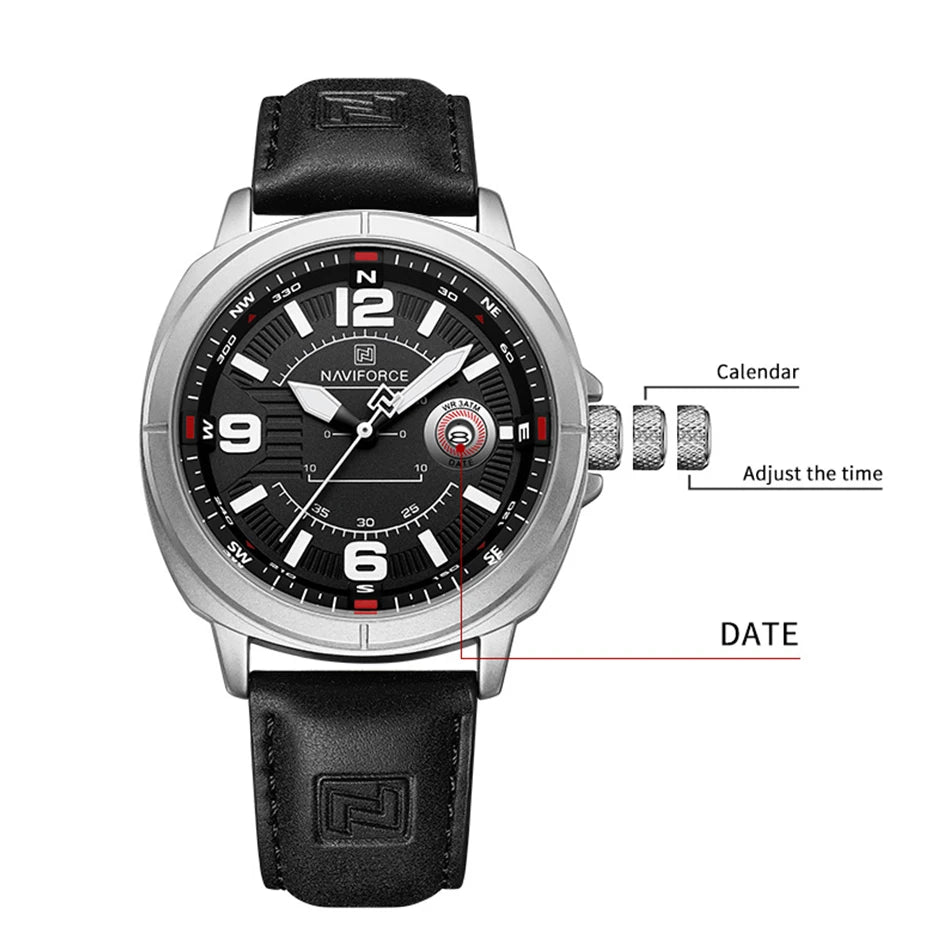Naviforce NF8078 – Reloj de Cuarzo con Calendario y Correa PU