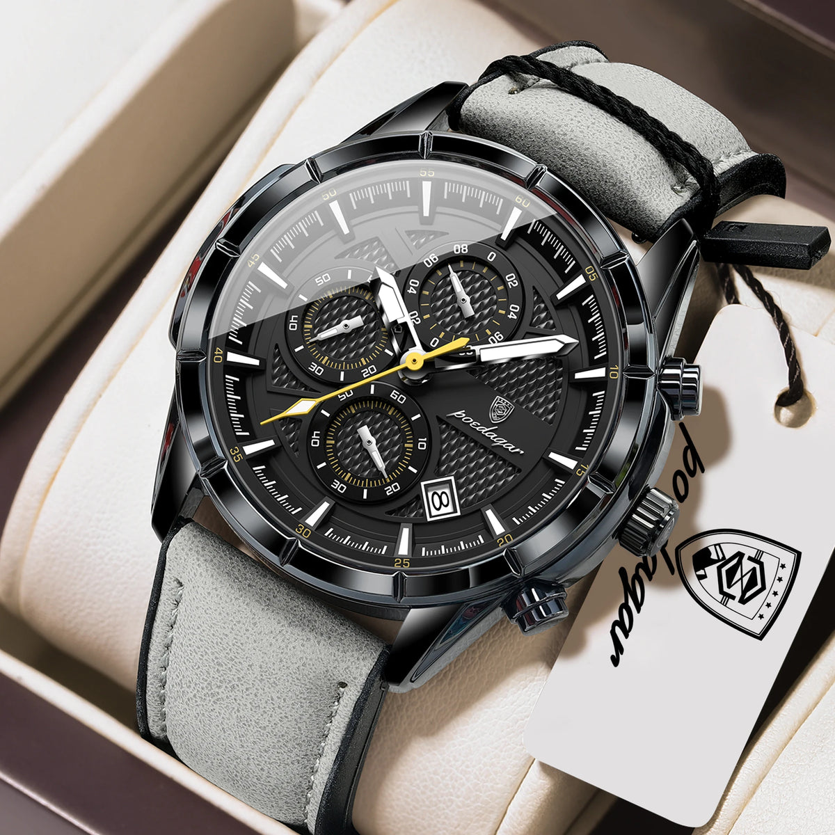 POEDAGAR 692 – Reloj de Cuarzo con Cronógrafo y Fecha