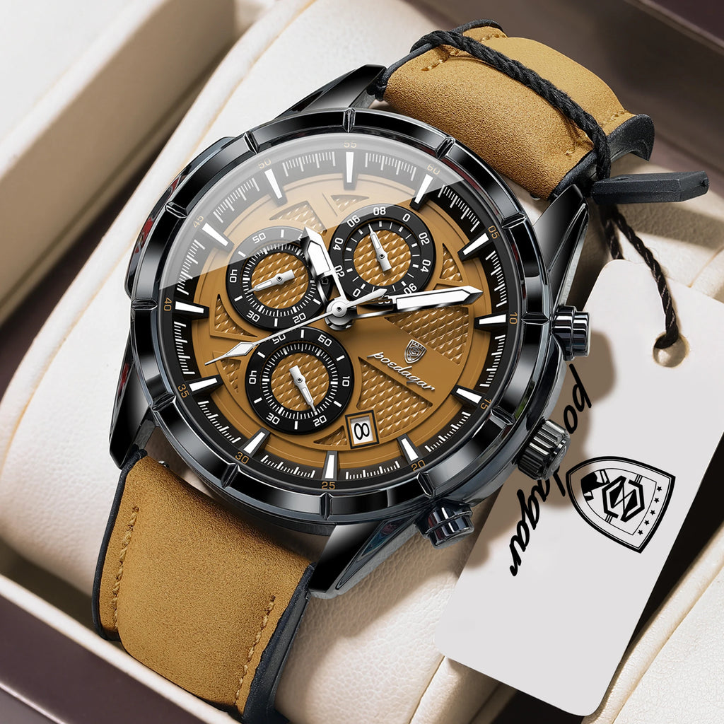 POEDAGAR 692 – Reloj de Cuarzo con Cronógrafo y Fecha