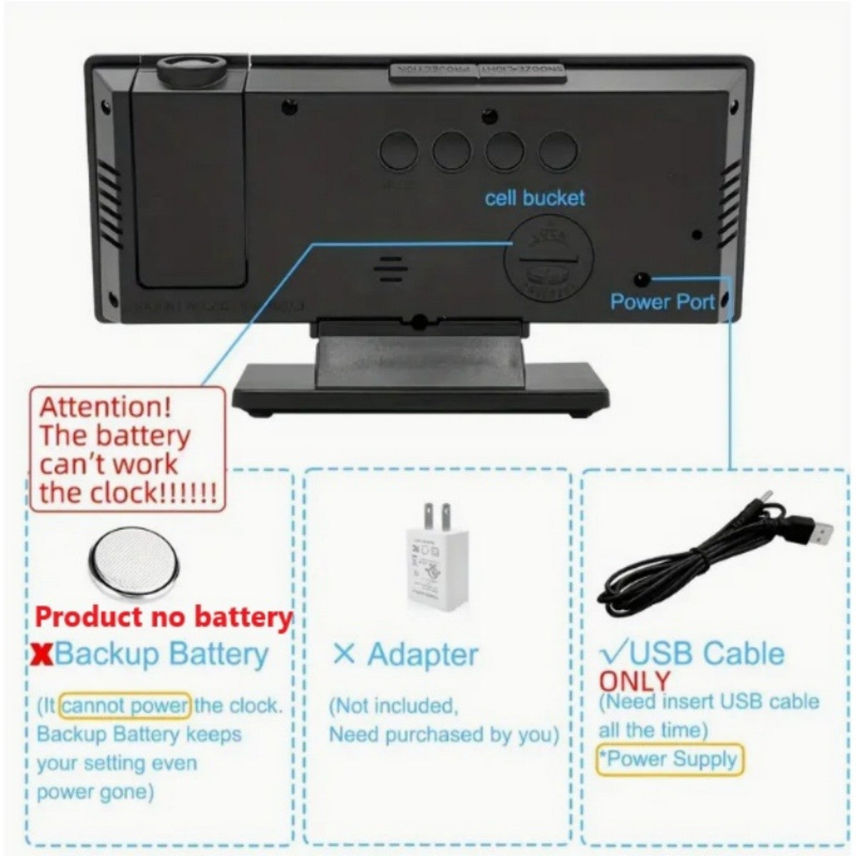 Reloj Proyector Inteligente 3 en 1 | Espejo + Pantalla LED + Alarma by Blessmark LMG™